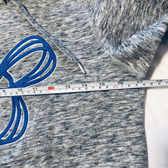 Aritzia TNA XS BalticPullover Hoodie Grey with Blue Embroidered Logo Cozy - Picture 7 of 9